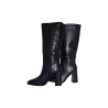 Bottes noires effet croco