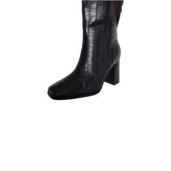 Bottes noires effet croco