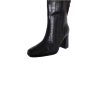 Bottes noires effet croco