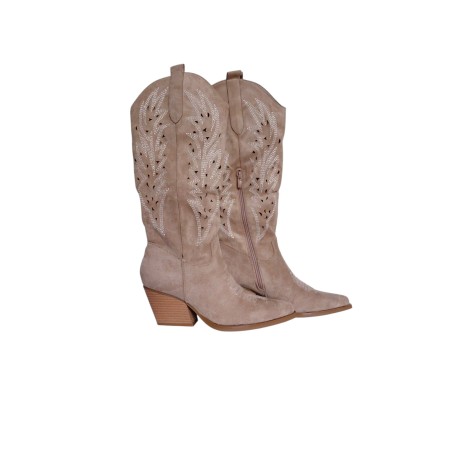 Santiags hautes beige