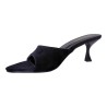 Mules à talon beige aspect daim femme - Ocean of Shoes