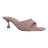 Mules à talon beige aspect daim femme - Ocean of Shoes