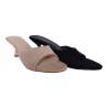 Mules à talon beige aspect daim femme - Ocean of Shoes