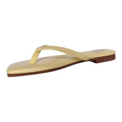 Tongs plates à bout carré Jaune Pastel – Collection Été