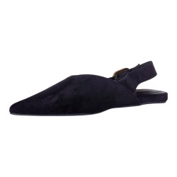 Mules pointues noires en suédine - Ocean of Shoes