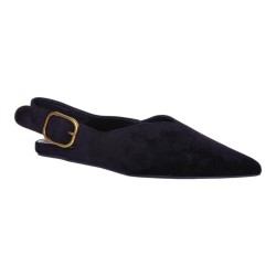 Mules pointues noires en suédine - Ocean of Shoes