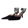 Escarpins à talon noir aspect daim femme - Ocean of Shoes